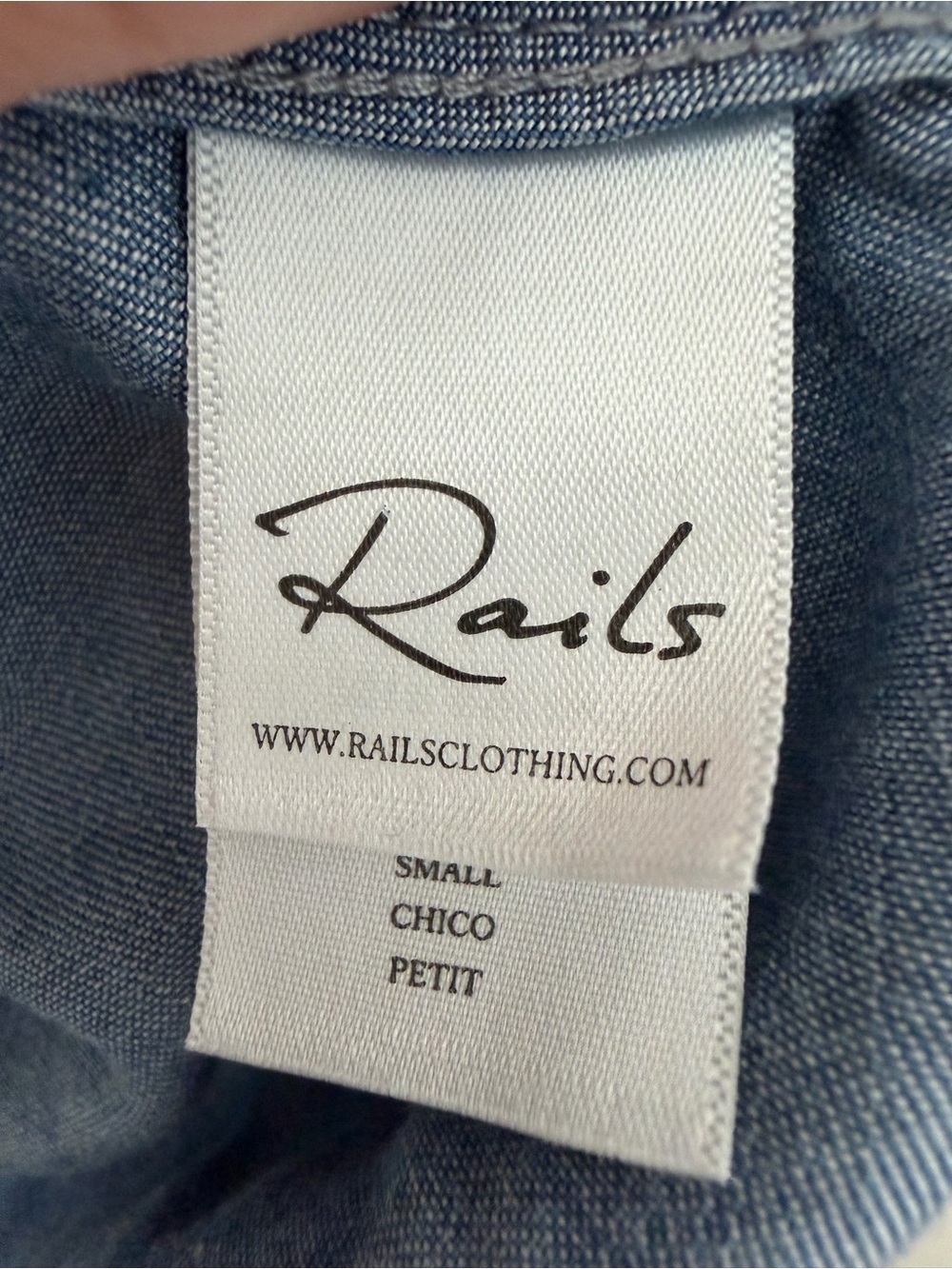 Rails Mel Chambray Drop Waist Mini Dress in Vintage Wash, Size Small - Picture 11 of 12
